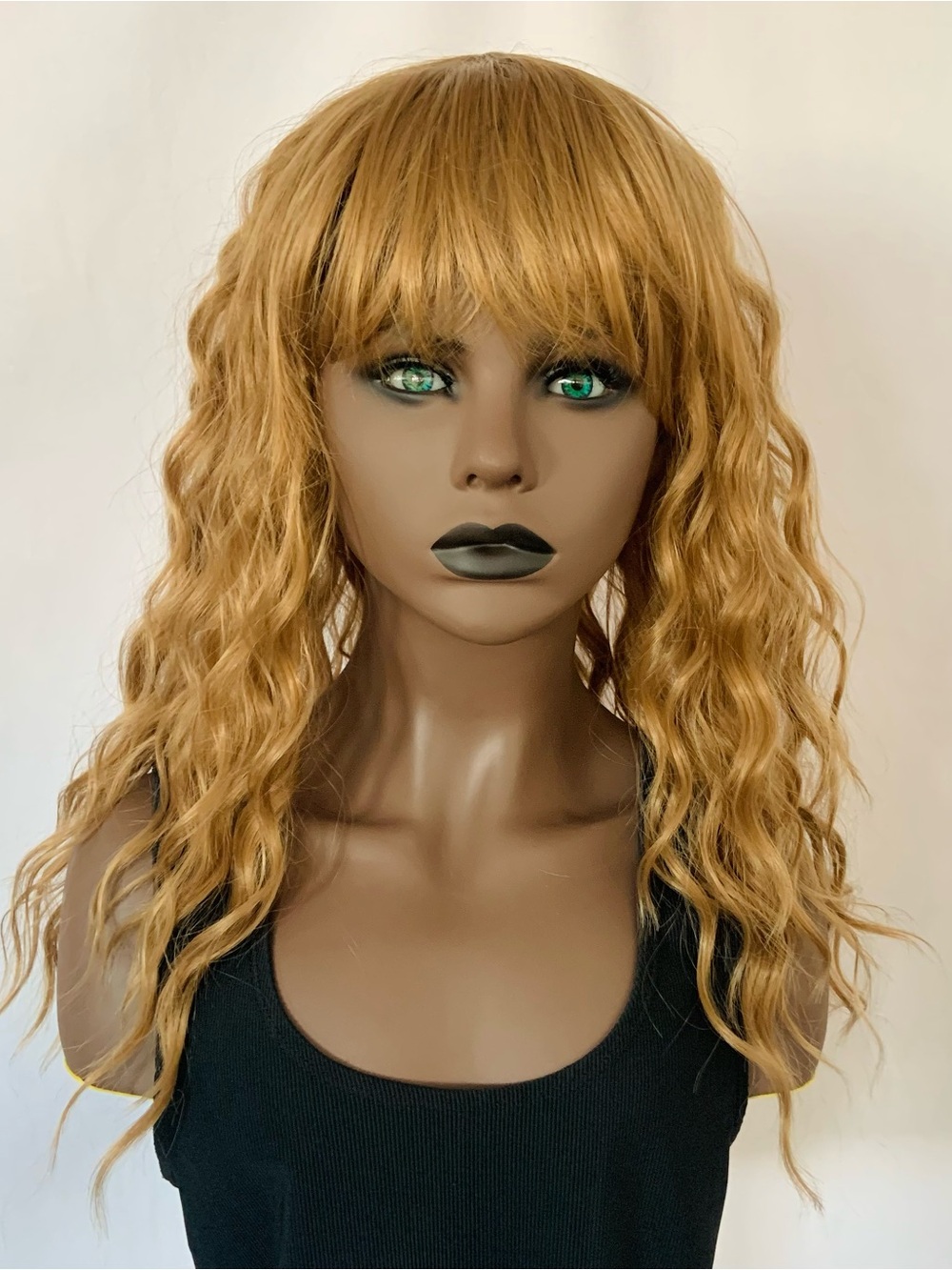 Unisex Golden Blonde โPut On & Goโ Synthetic Wig with Bangs- Events/Halloween..